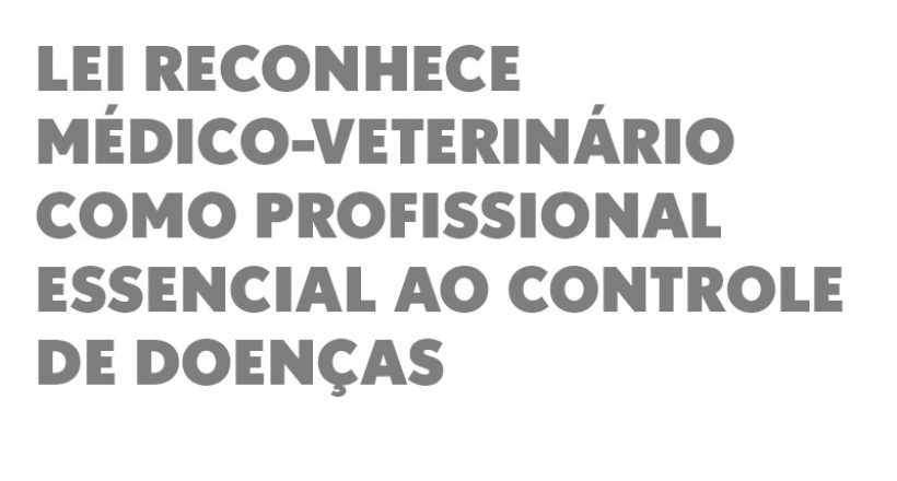 Lei reconhece médico-veterinário como profissional essencial ao controle de doenças