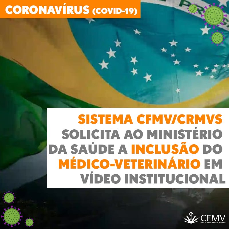 Sistema CFMV/CRMVs solicita ao Ministério da Saúde a inclusão do médico-veterinário em vídeo institucional