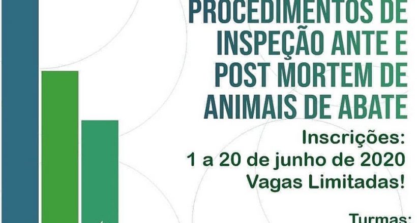 Curso EAD sobre Procedimentos de Inspeção ante e post mortem de animais de abate - inscrições até 20 de junho