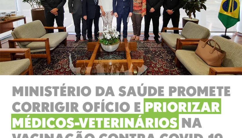 Ministério da Saúde promete corrigir ofício e priorizar médicos-veterinários na vacinação contra a covid-19