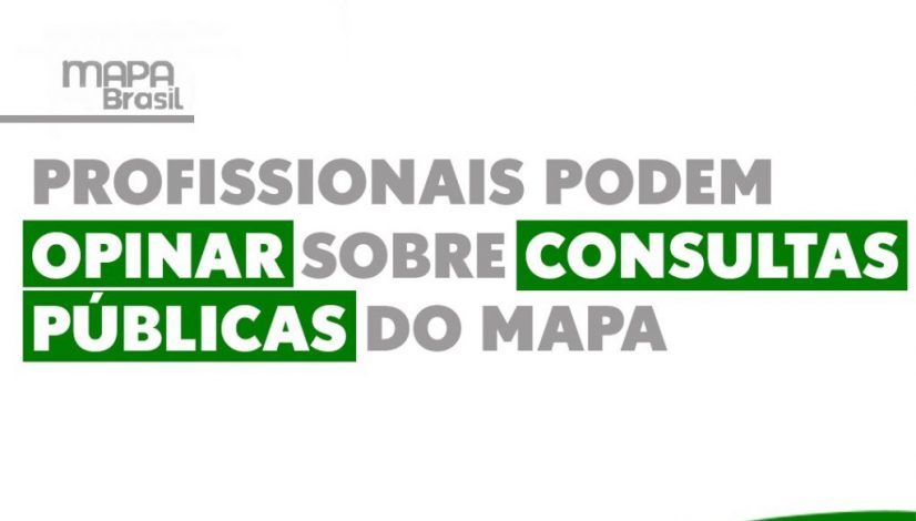 Profissionais podem opinar sobre consultas públicas do Mapa