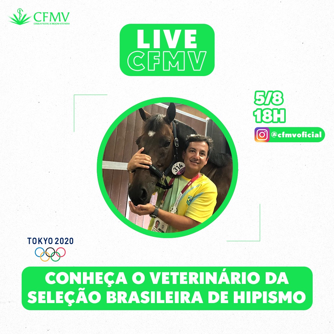 Olimpíadas: veterinário da Seleção Brasileira de Hipismo será entrevistado ao vivo no Instagram do CFMV