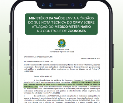 Ministério da Saúde envia a órgãos do SUS nota técnica do CFMV sobre atuação do médico-veterinário no controle de zoonoses