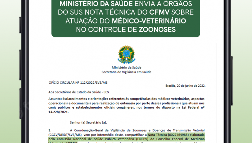 Ministério da Saúde envia a órgãos do SUS nota técnica do CFMV sobre atuação do médico-veterinário no controle de zoonoses
